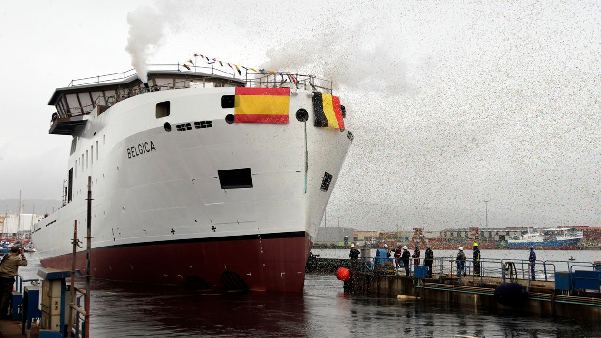 Botadura do Buque Oceanográfico Belgica – Febrero 2020