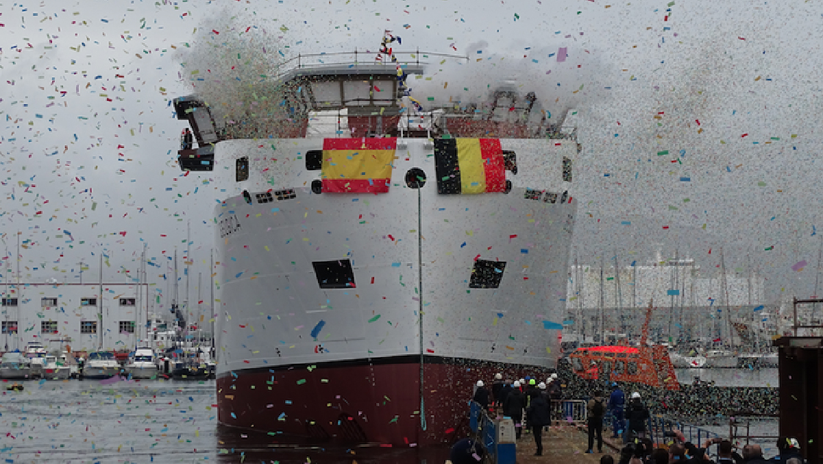 Botadura do Buque Oceanográfico Belgica – Febrero 2020